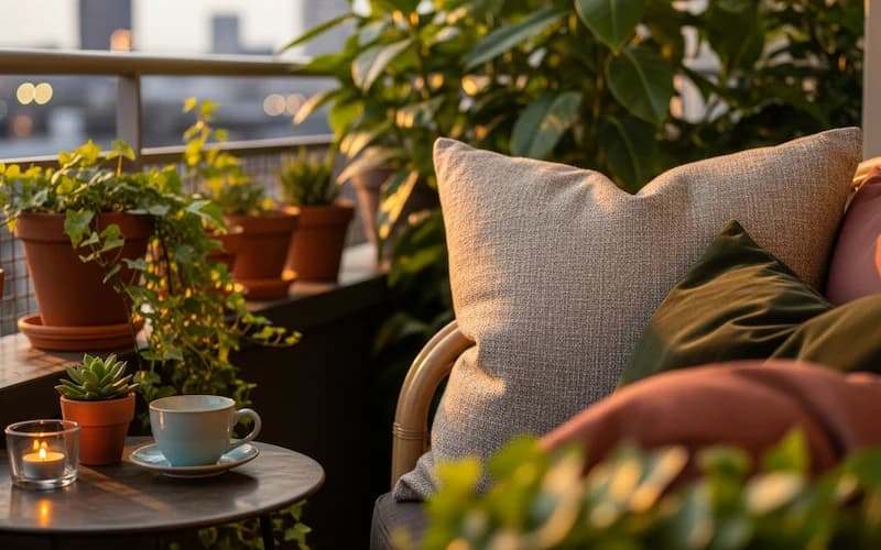 Komfort mit wetterfesten Materialien schaffen - Gemütliche Balkon Ideen für kleine Außenbereiche