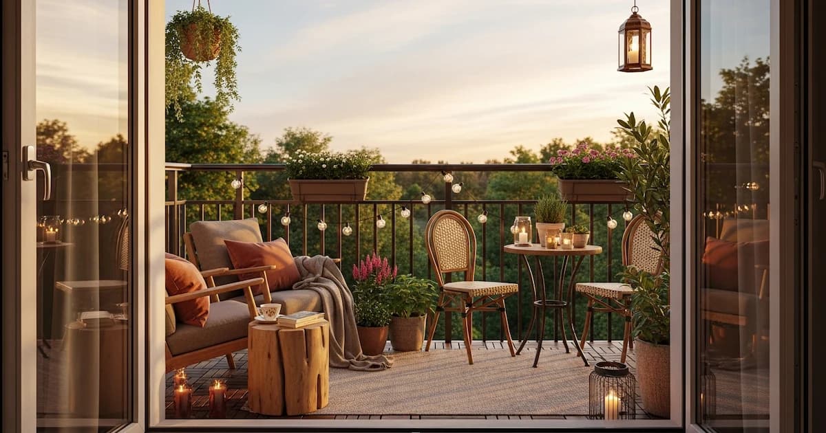 Gemütliche Balkon Ideen für kleine Außenbereiche